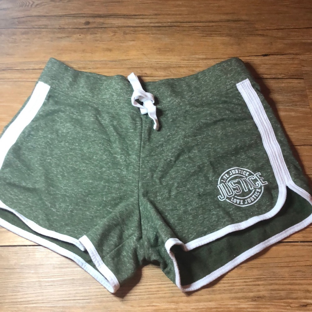 Green shorts from Justice